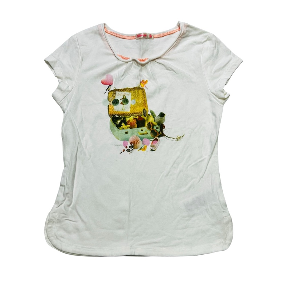 Billieblush‎ White Tee with Colorful Graphic